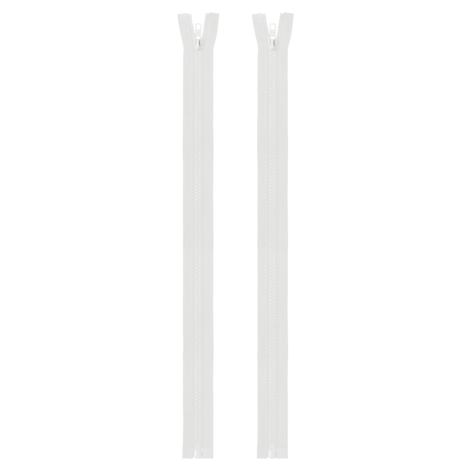 2pcs Sewing Jacket Zippers 19 Inch Resin Coats Coil Zipper, White