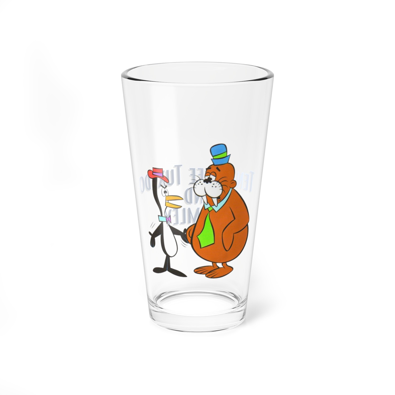 Tennessee Tuxedo & Chumley Mixing Glass, 16oz, Classic Cartoon Fan Gift