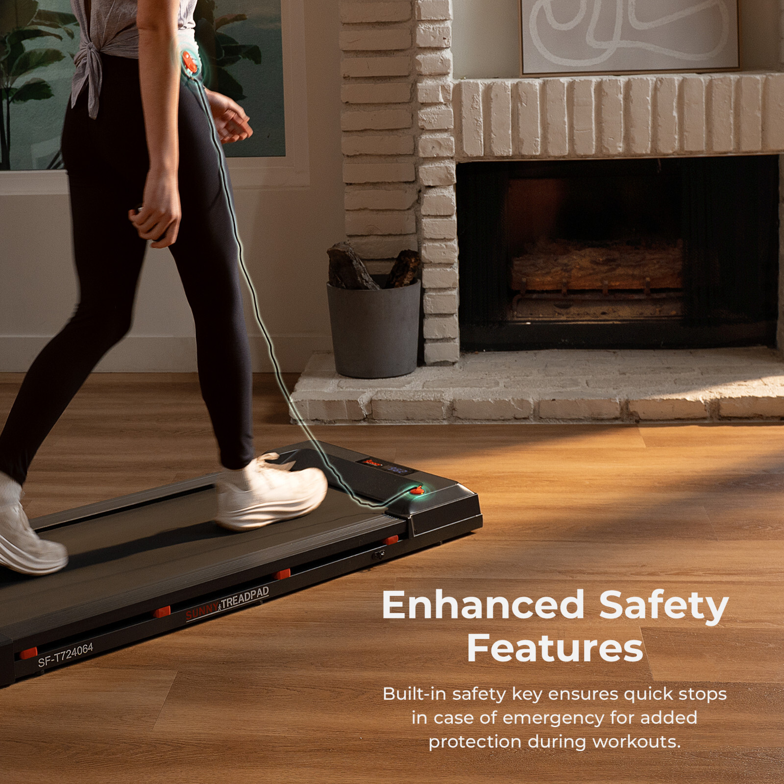 Wi-Fi Walking Pad Treadmill with Remote Control Smart Treadmill Shock Absorption