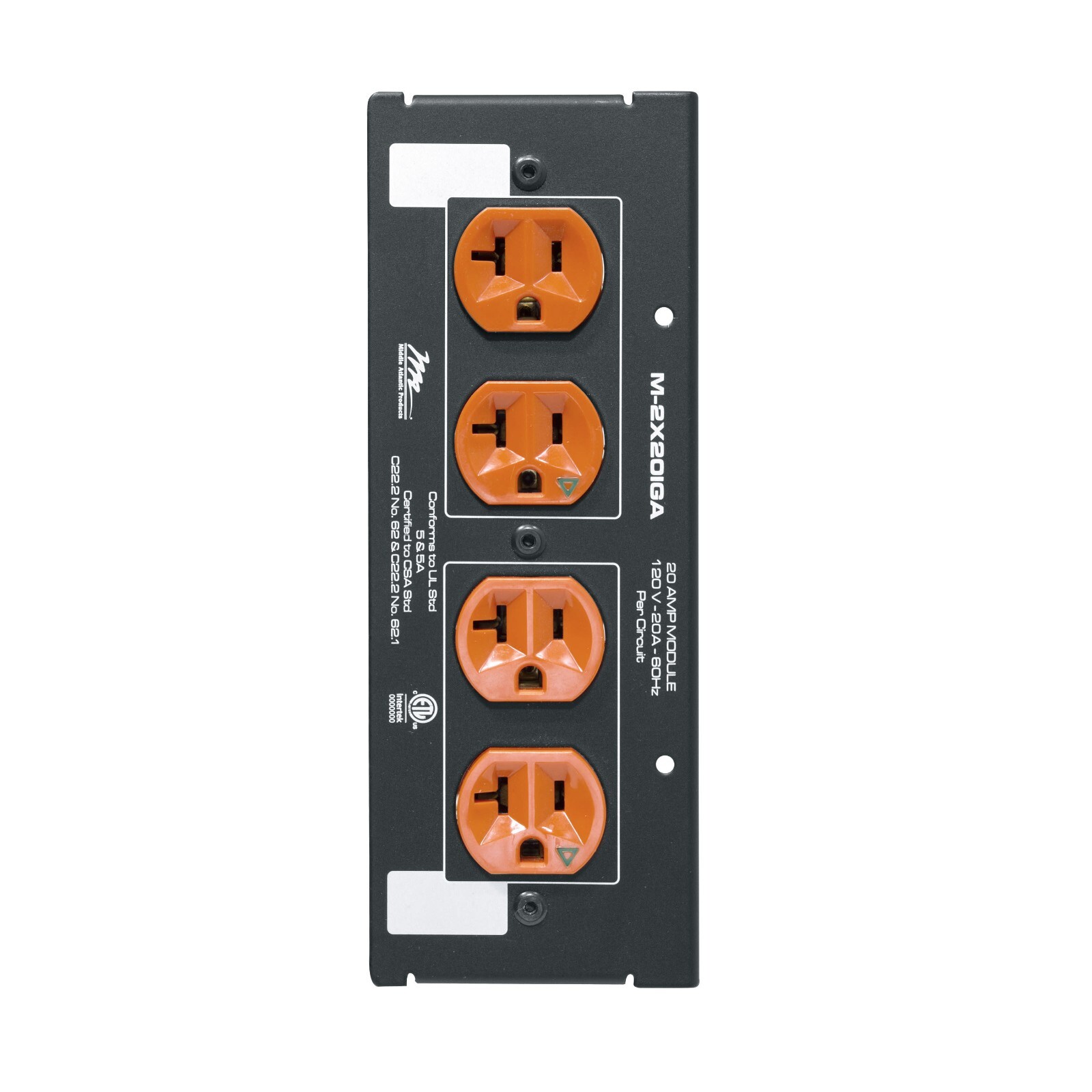 Middle Atlantic M-2X20IGA, MPR Module, 20A, IG Double Duplex