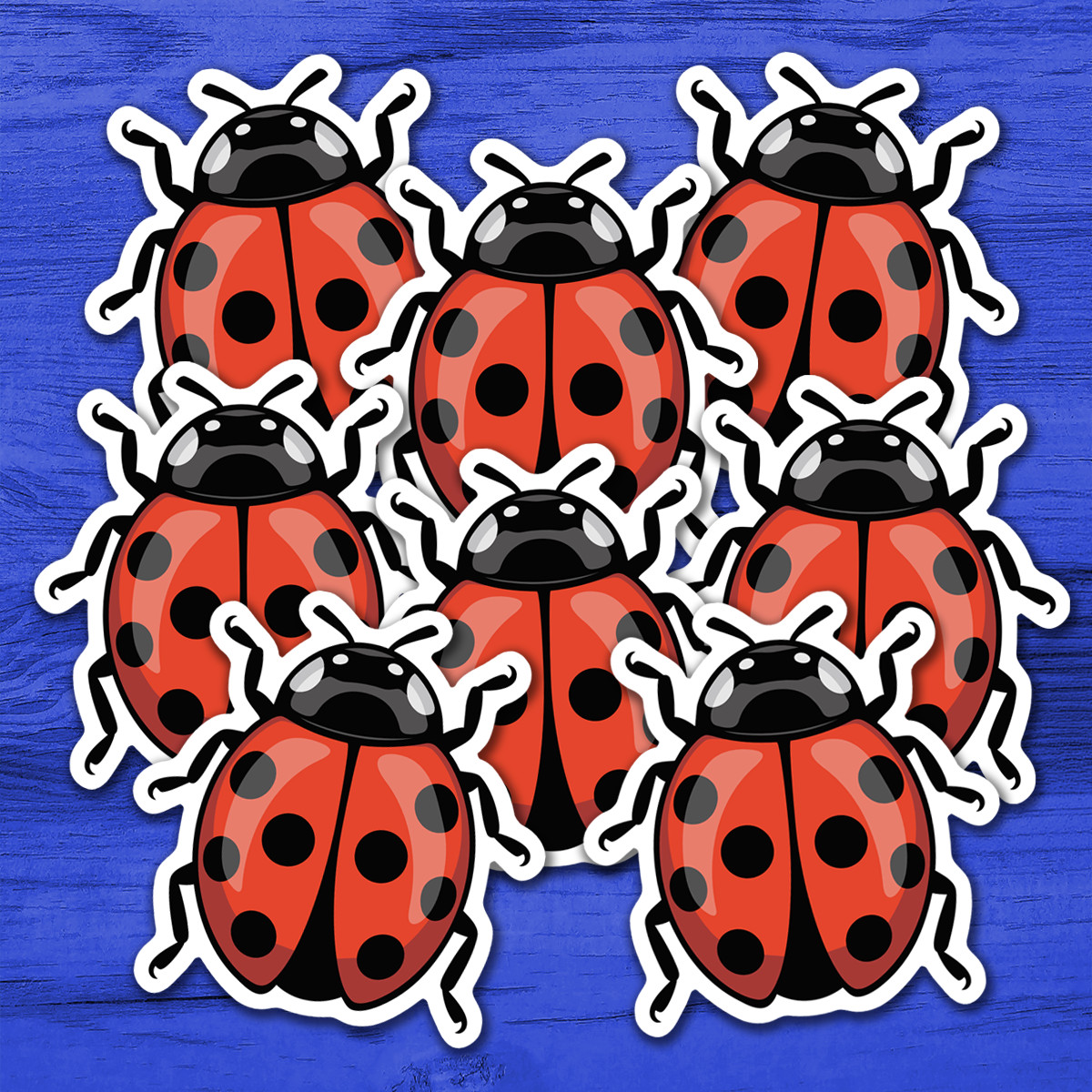 2" Ladybug Stickers Bundle 10 Pack  - Bugs Insects Decal Sticker Ladybugs Insect