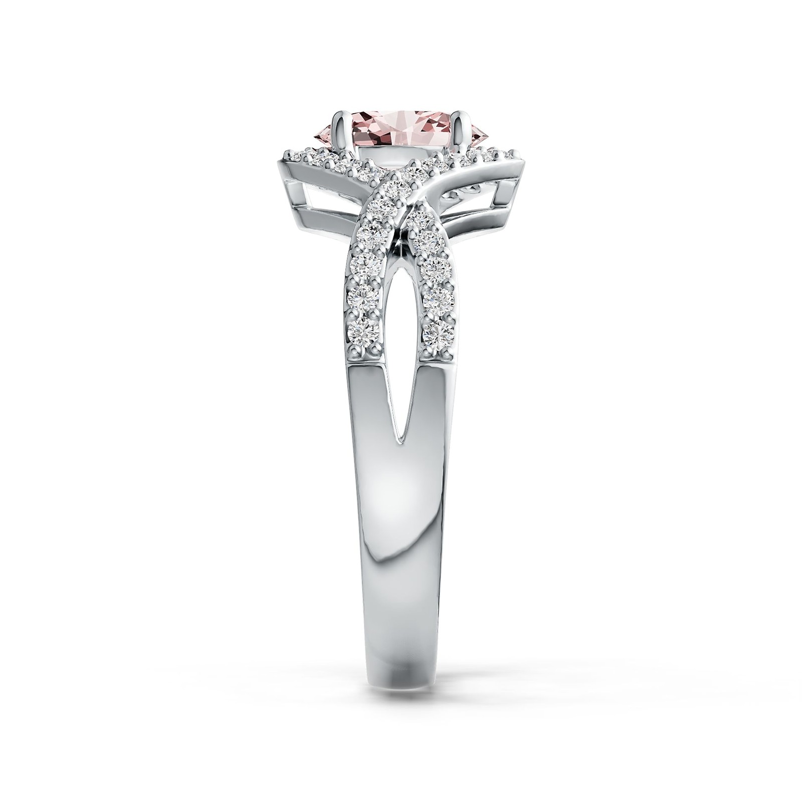 Sterling Silver Semi Mount Ring Setting Oval OV 7X5mm with White Topaz