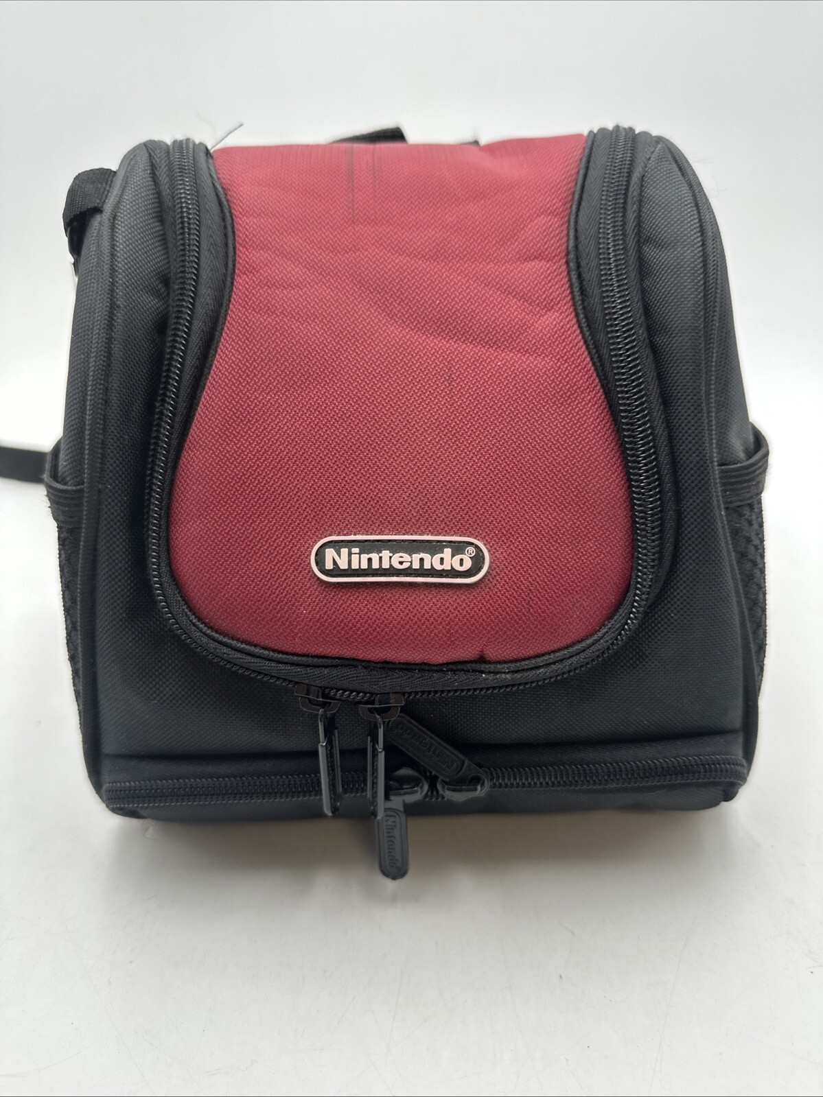 Vntg Nintendo DS Gameboy Small Backpack Carrying Case Black Zippered Game Bag