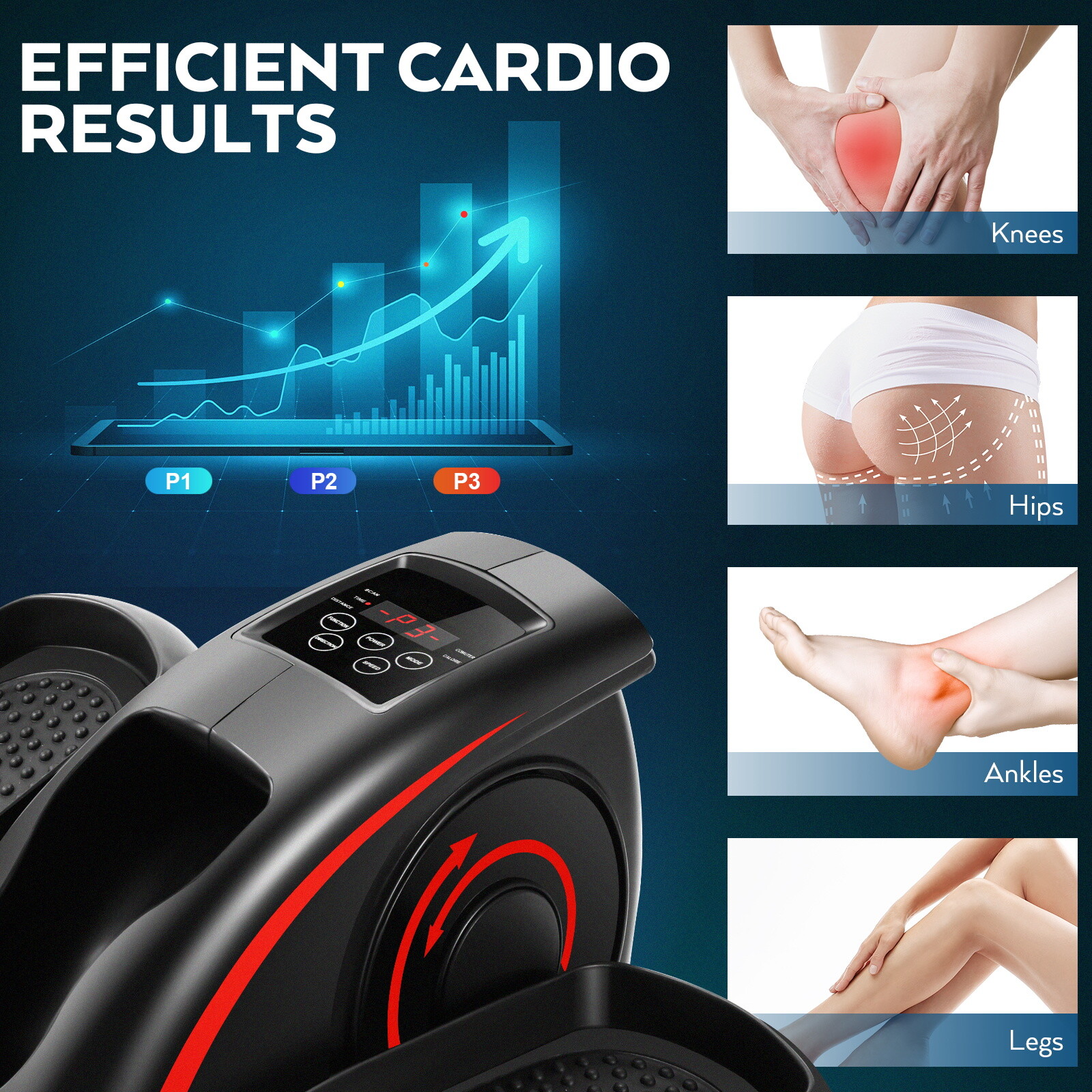 Ellipse Electric Elliptical Machine Under Desk Leg Exerciser for Home