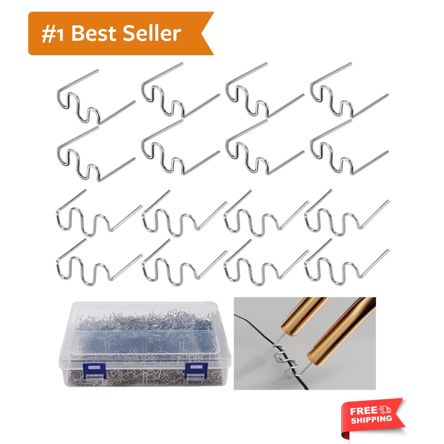 Plastic Welding Staples 1000 pcs,2 Types Hot Staples for Decoration,Auto Repa...