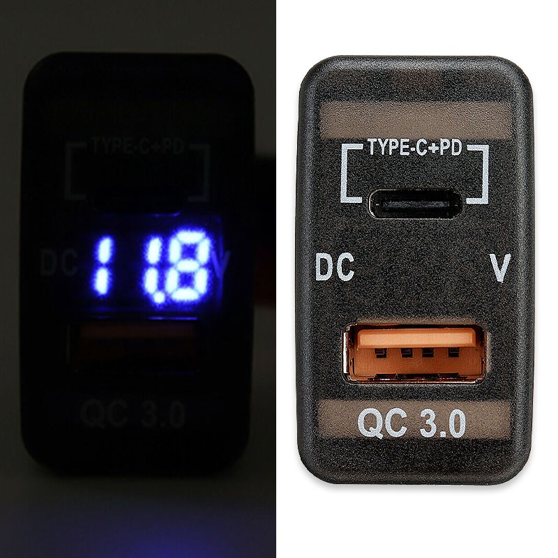 USB Charger Power Adapter Voltmeter For Toyota FJ Cruiser Tacoma Corolla Tundra
