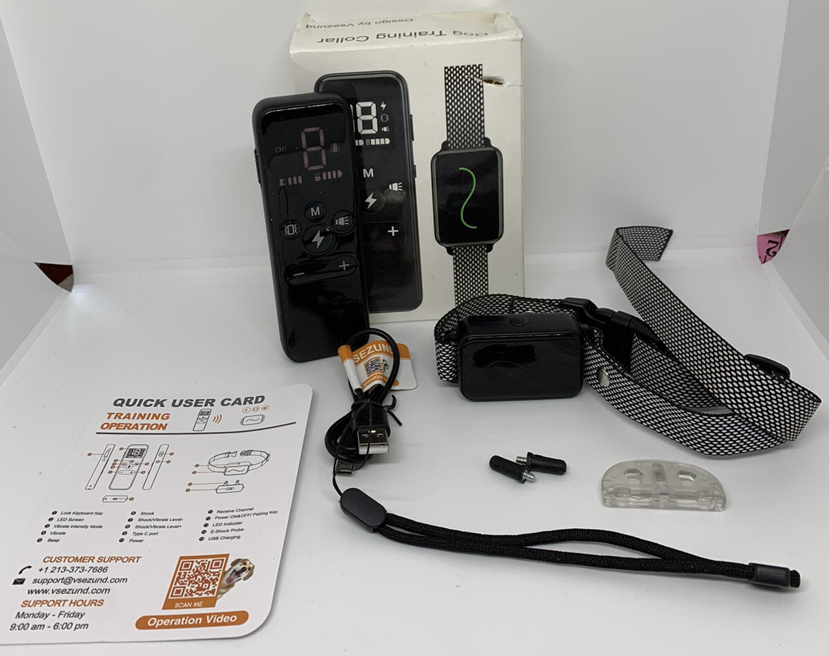 Vsezund Dog Training Collar Beep Vibration Static Modes Waterproof Rechargeable