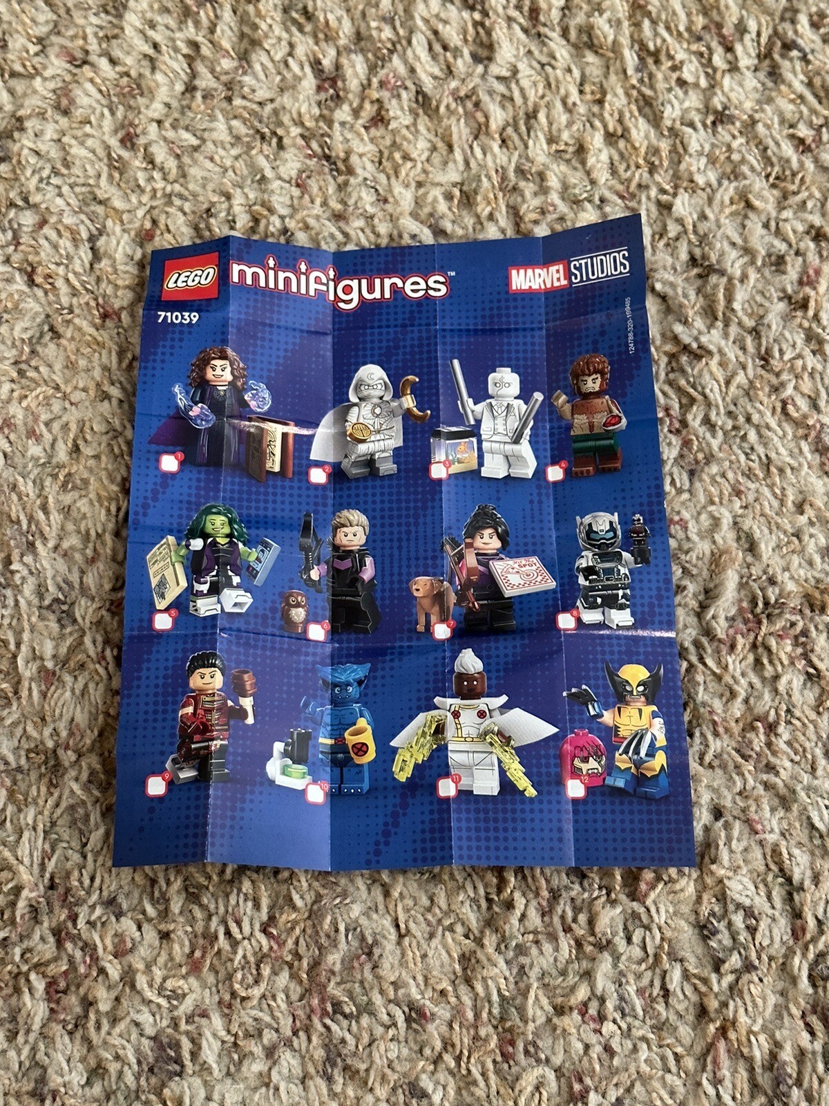 Lego Marvel Minifigures Series 2  71039 Checklist Paper Insert