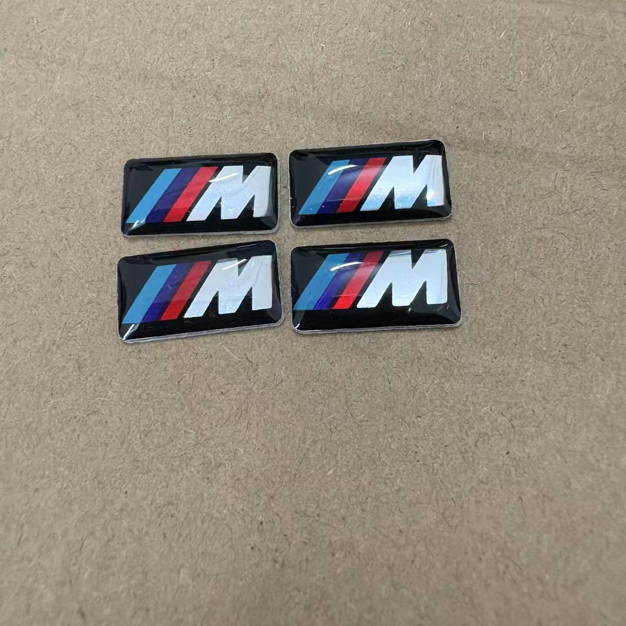 FOR BMW WHEEL M BADGE STICKER EMBLEM Decorative DECAL 17MM X 9MM 10PCS