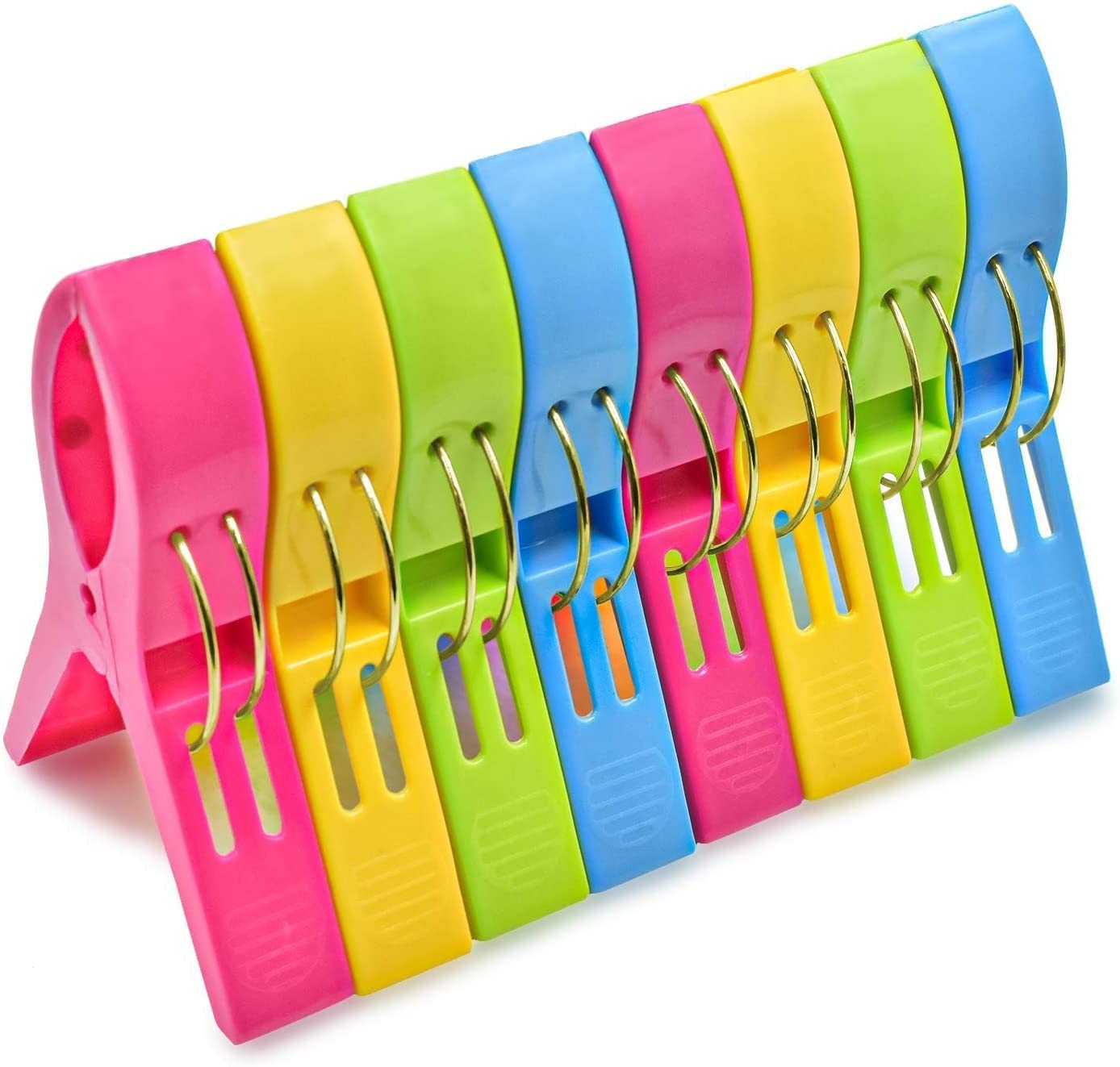 Beach Towel Clips Pack of 8 - Plastic Towel Holder Clips for Beach Chairs