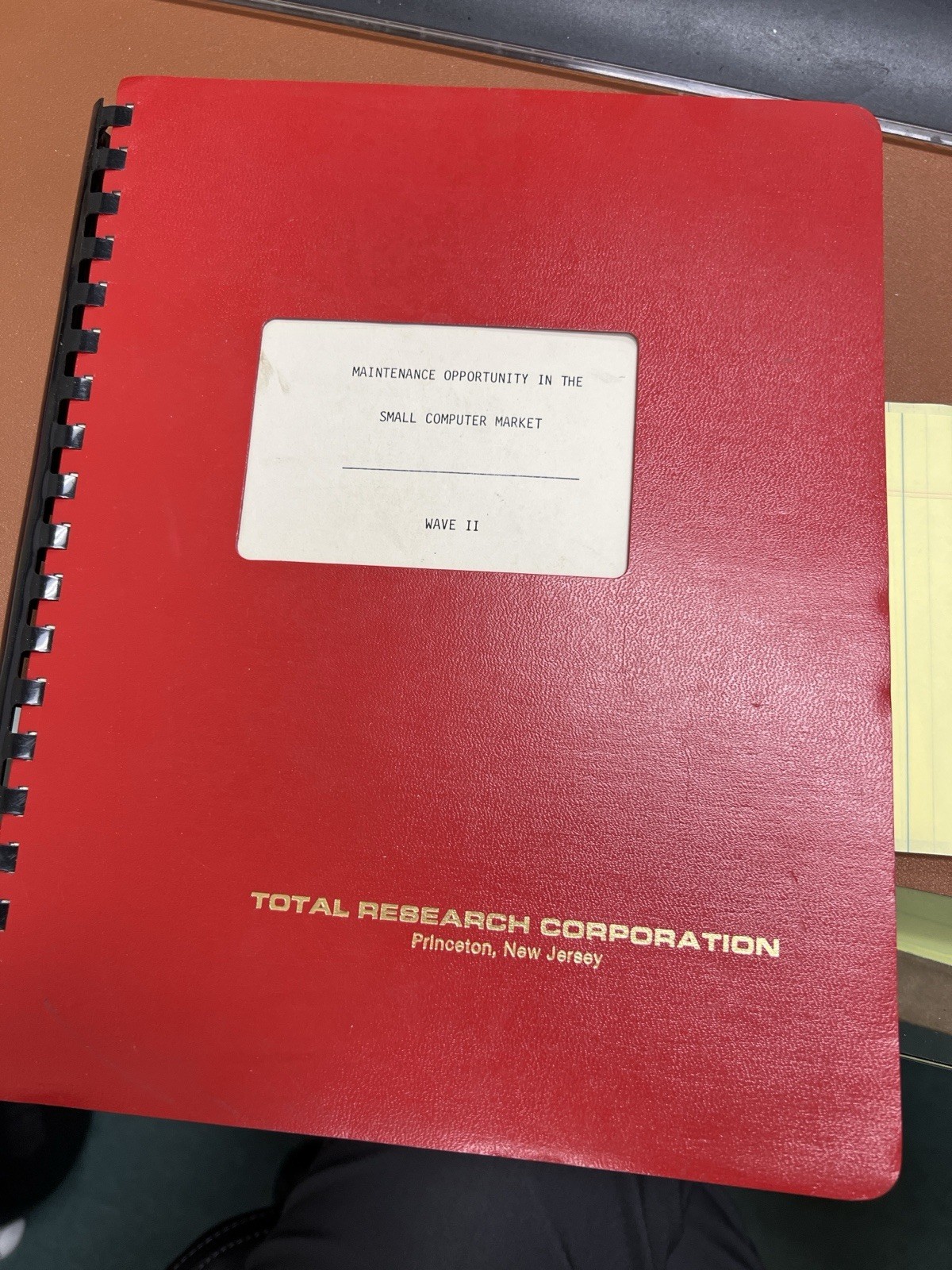 1980 IBM Small Computer Market Maintenance Study Wave II Report