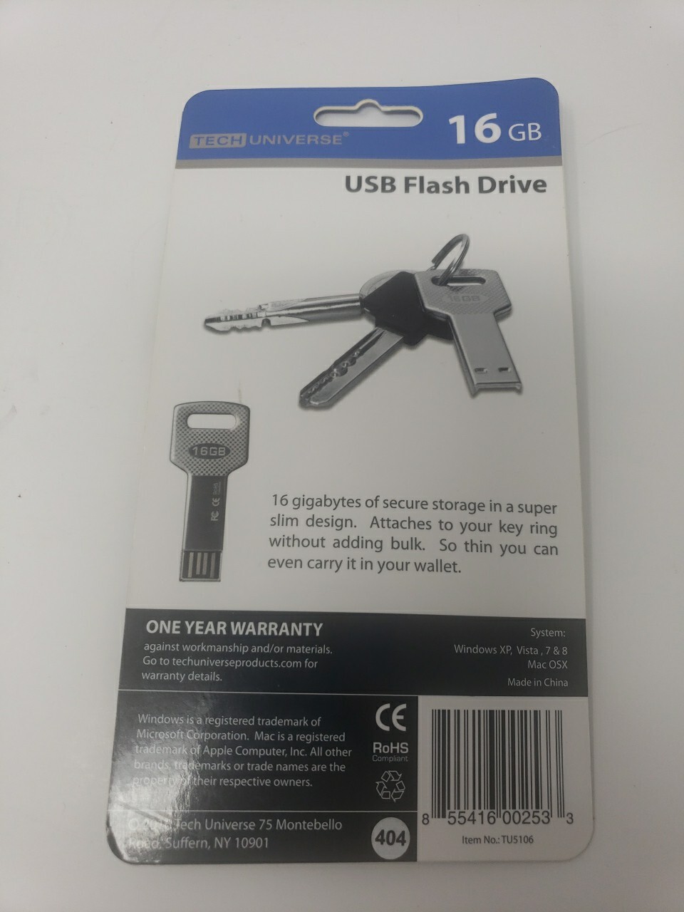 Tech Universe USB Flash Drive 16GB TU5106 2ct