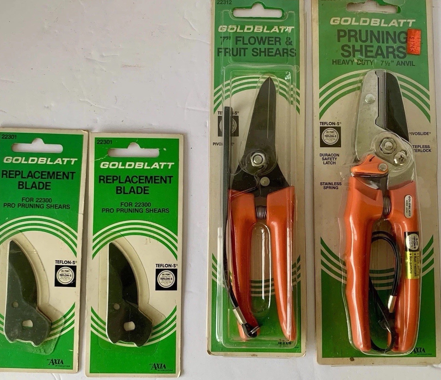 Vintage Lot of 2 Goldblatt Garden Shears And (2) Blades NIP 22303 22312 22301