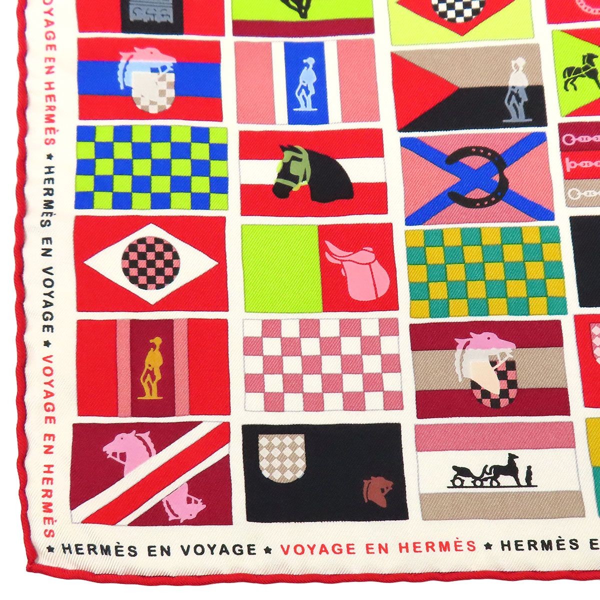 HERMES EN VOYAGE Scarf Flag Unisex Multicolor