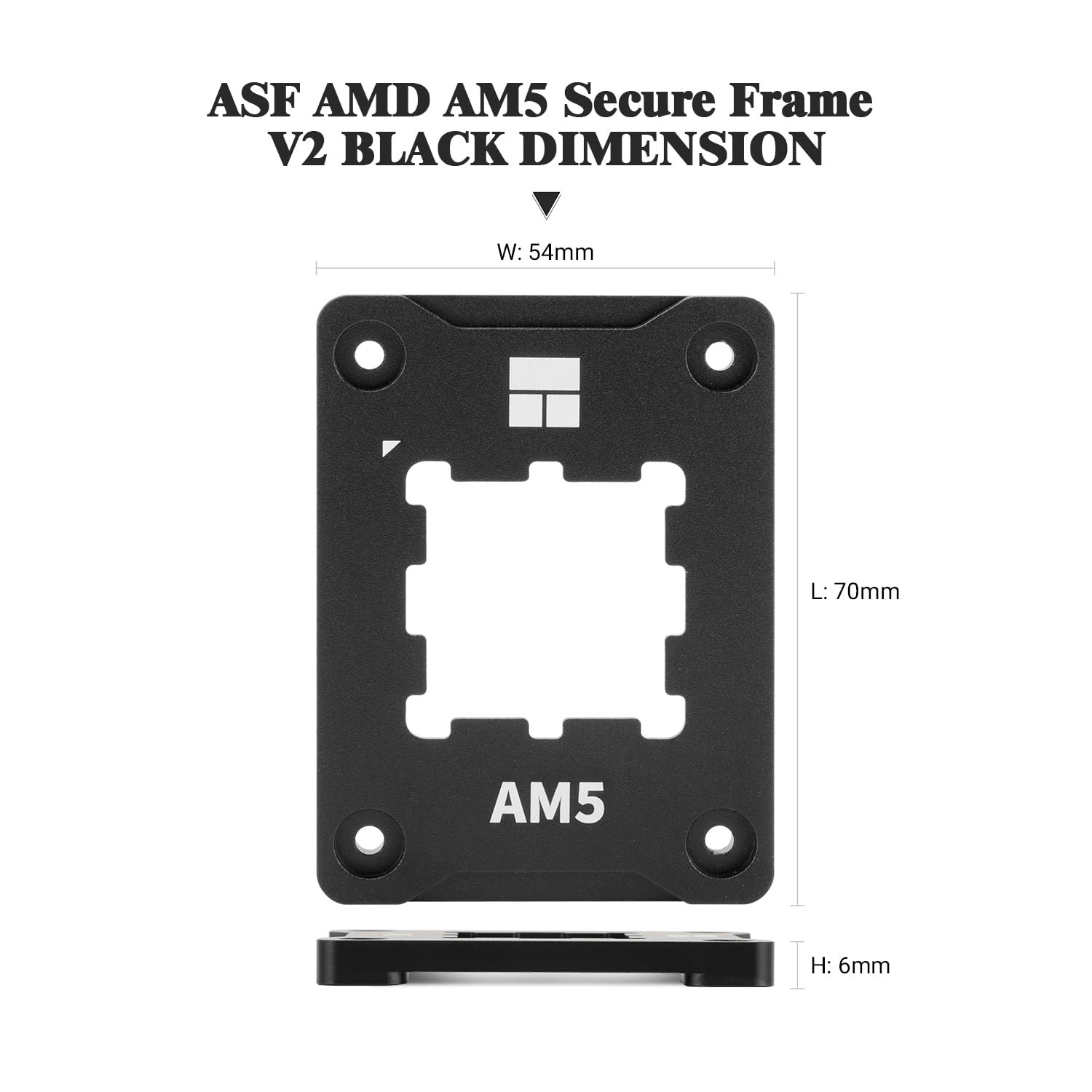 ASF Black V2 AM5 CPU Holder, AM5 Safety Fixed Frame, AM5 Secure