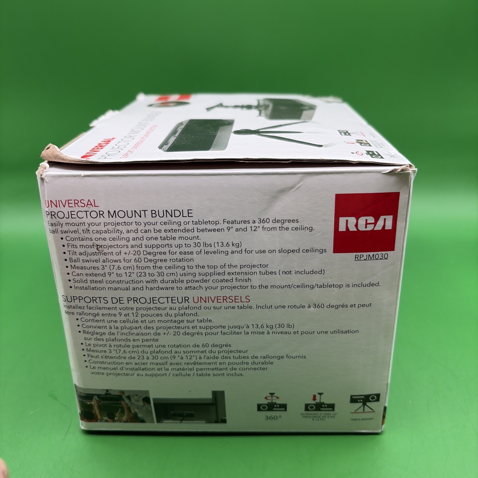 RCA Projector Mount Bundle Universal support Pour projector Ceiling Table Mount