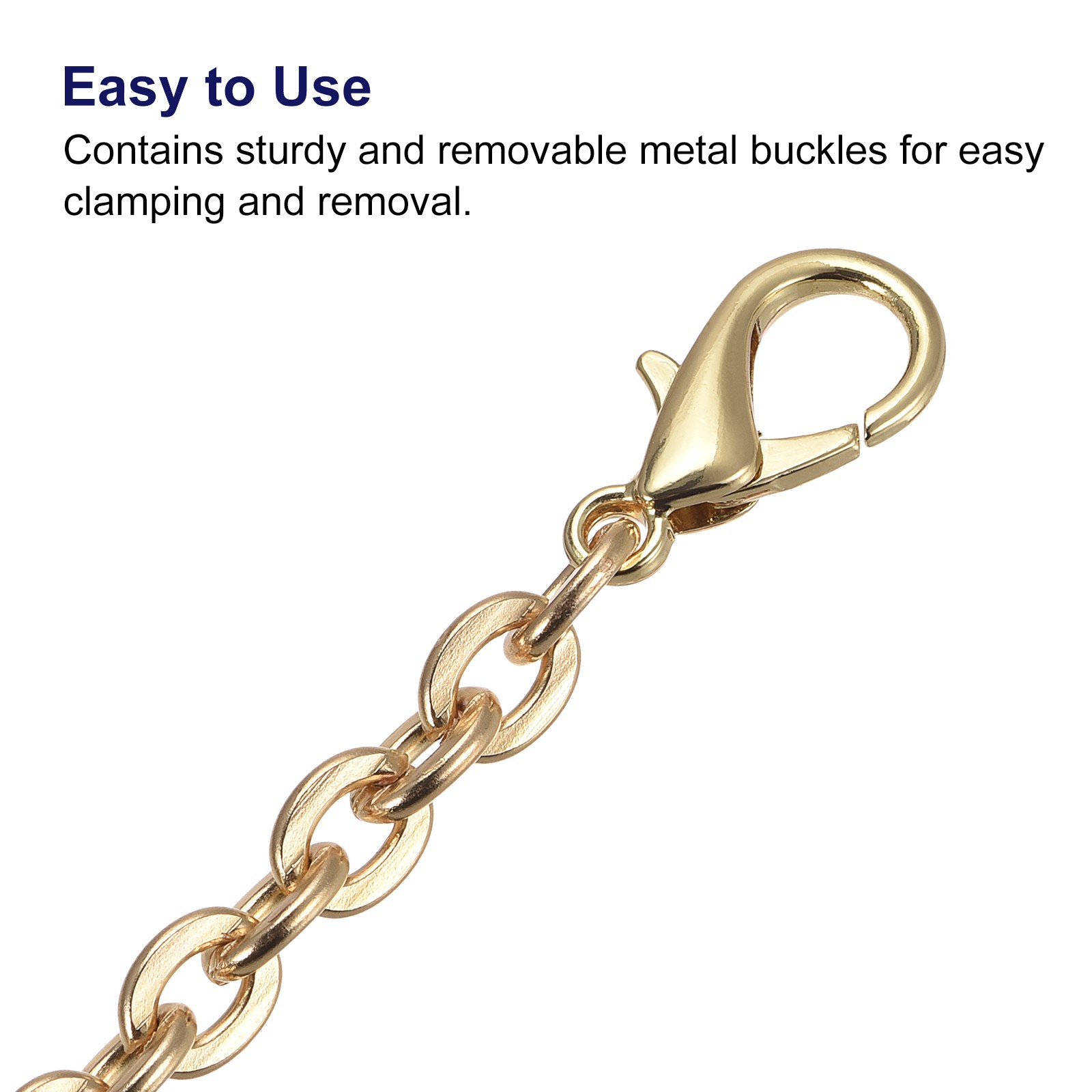 16"x0.22" Purse Chain Strap, 2Pcs Purse Handle Shoulder Replacement Strap Gold