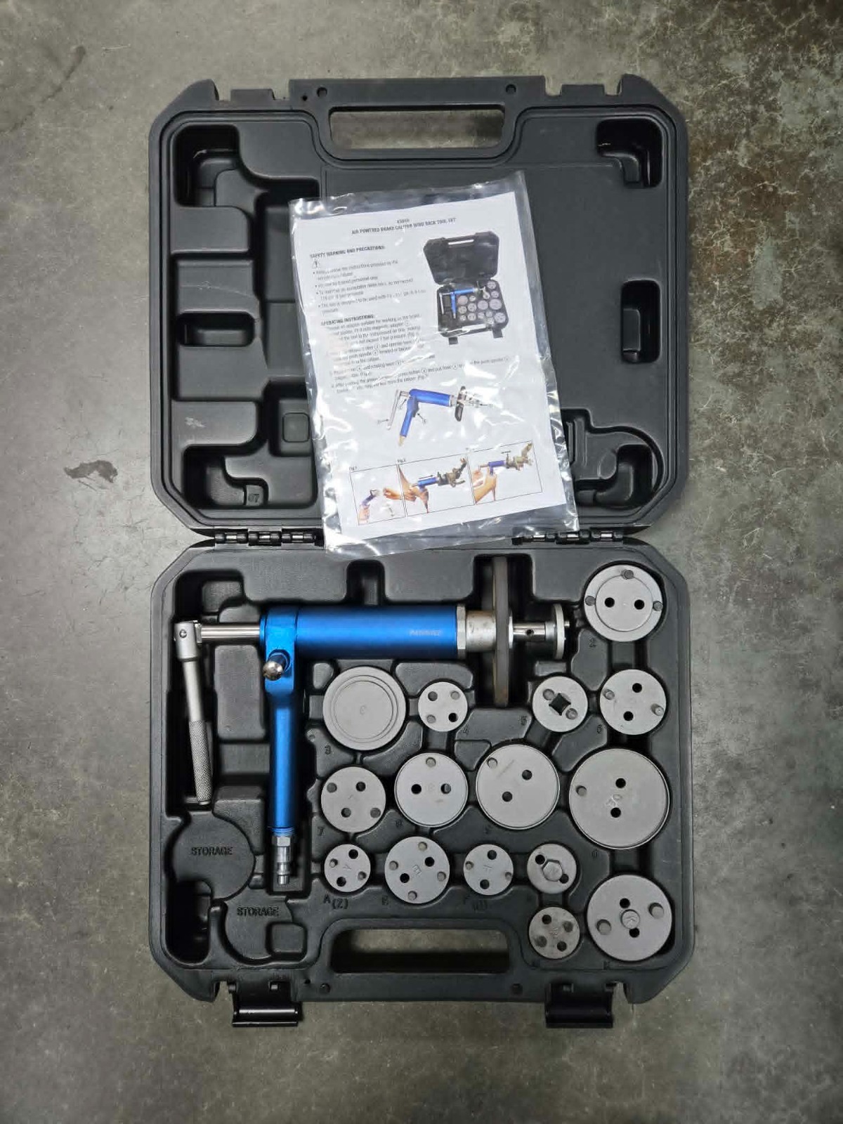 Mastercool Pneumatic Air Powered Brake Caliper Wind Back Tool Kit 43050