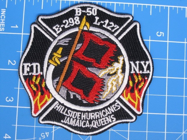 FDNY NYC Fire Department Engine 298 Ladder 127 Hillside Hurricanes patch