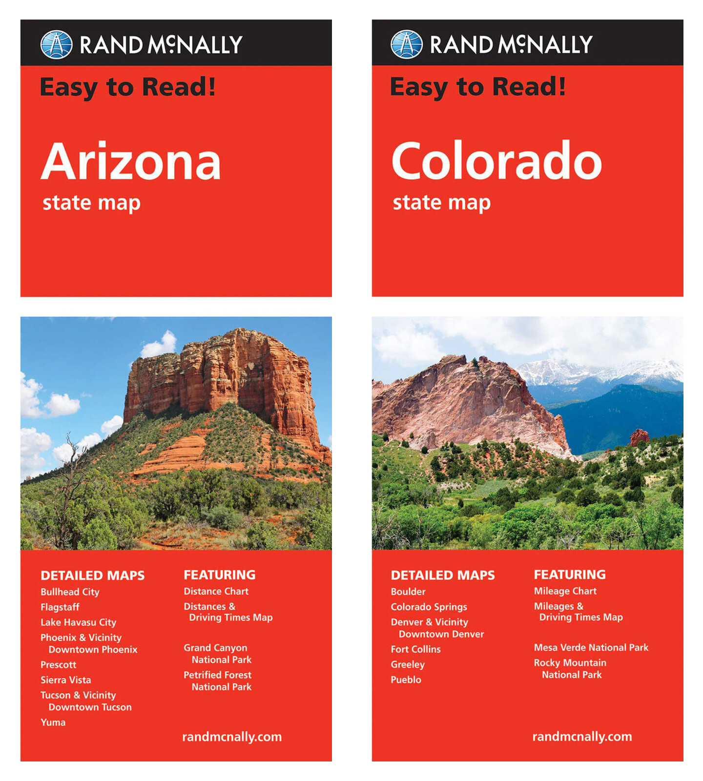 Rand McNally State Maps: Arizona and Colorado (2 Maps)