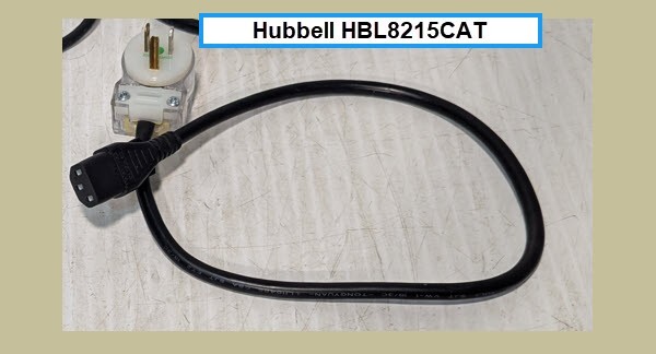 Hubbell HBL8215CAT 15A, 125V, 2 Pole, 3 Wire Grounding Straight Blade PlugCord