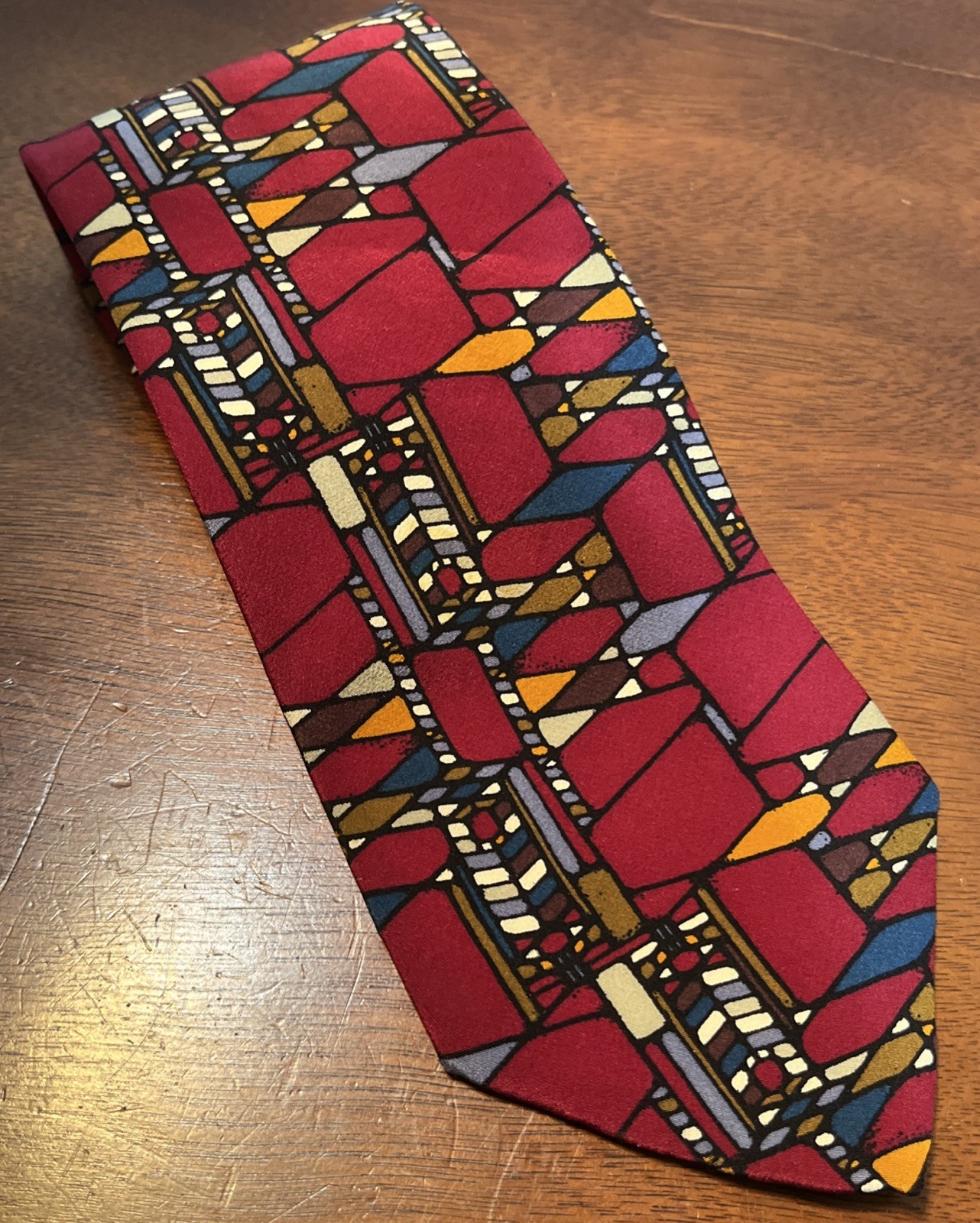 Frank Lloyd Wright 100% Silk Tie Jewel Light. “RM”