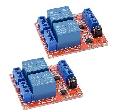 2 Pcs DC 5V Relay Module 2 Channel Relay Switch with Opto Isolated High/Low L...