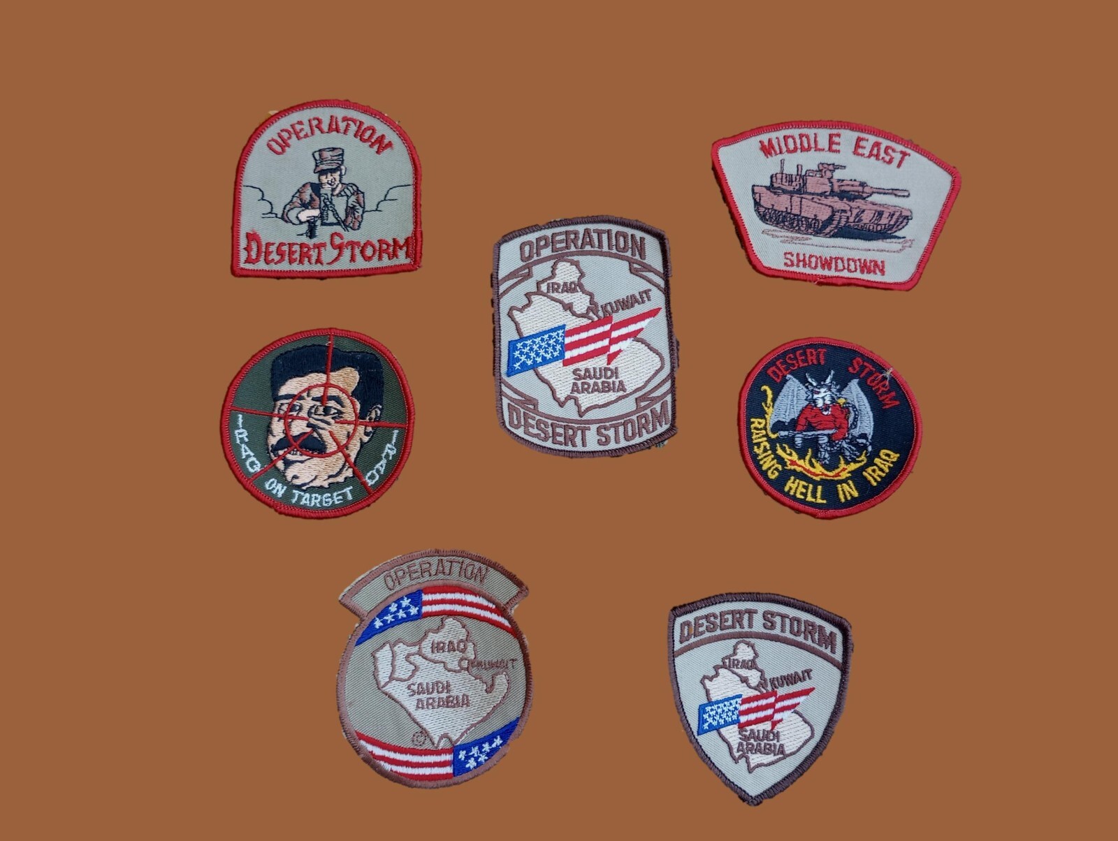 Collection of Vintage Military Desert Storm Patches 1990-1991 New Old Stock