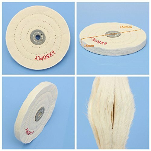 6"x5/8" Buffing Polishing Wheel 1/2'' Arbor Buffer Polish White Round Wheel Tool