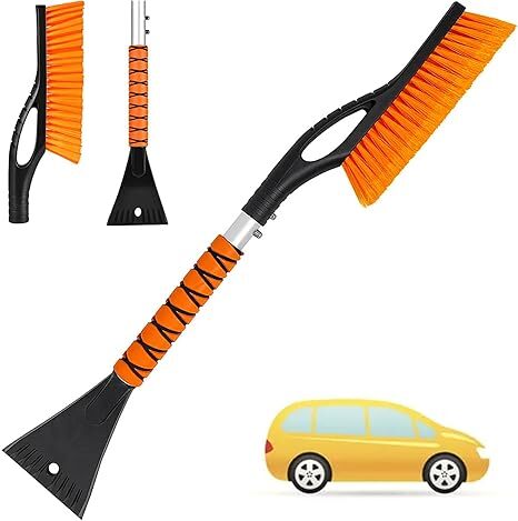 New Snow Brush 27'' Aluminum Car Snow Scraper and Brush with Ergonomic Foam Grip