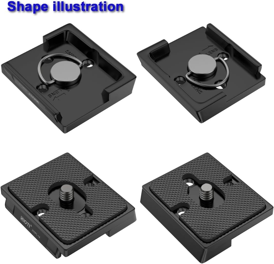 200PL-14 Quick Release Plate for Manfr0tt0 Tripods - 4 Pack, RC2 Compatibility