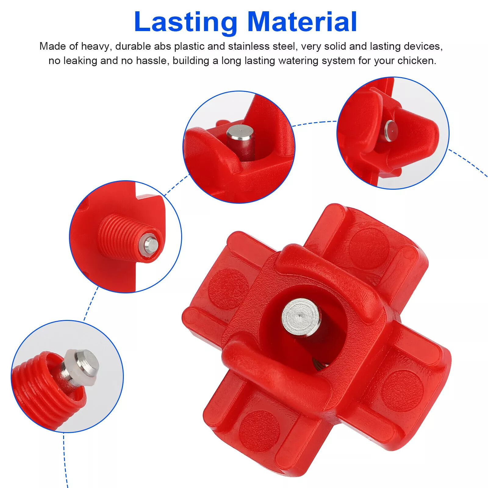 20× Chicken Nipples Automatic Waterer Poultry Drinker Hen Duck Quail Drinking US