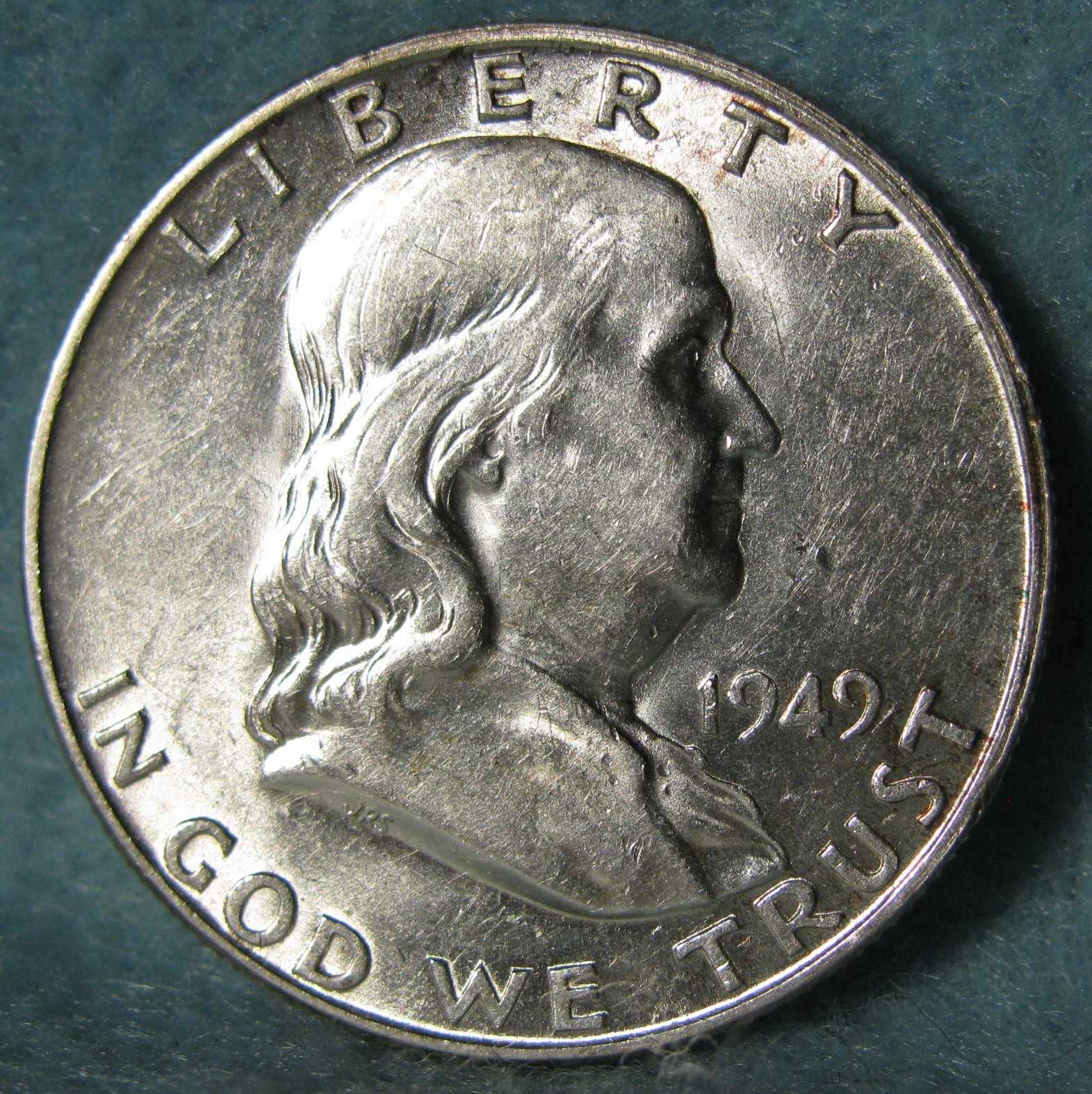 1949-D Franklin Silver Half Dollar AU Old US Coin #567
