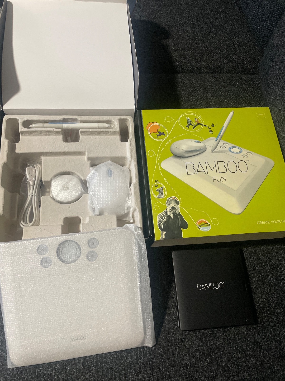 Bamboo Fun white Tablet with Pen & Mouse! ART AND EDIT! New in Box!