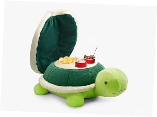Couch Cup Holder Pillow Tray & Caddy,Headrest and Giant Turtle Stuffed Animal