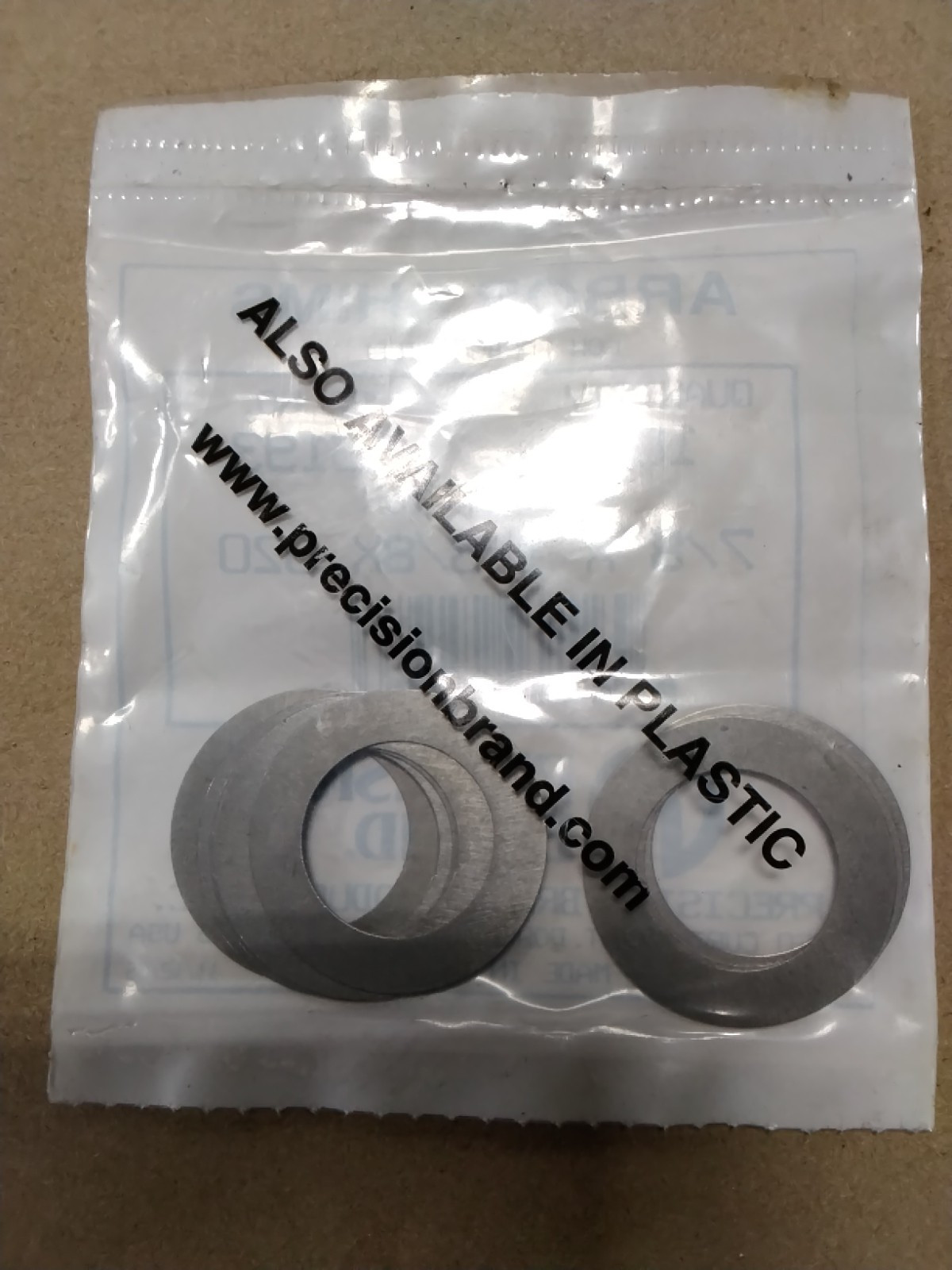 Precision Brand Arbor Shims 25193 7/8x1-3/8x.020 Quantity Of 10 Low Carbon Steel