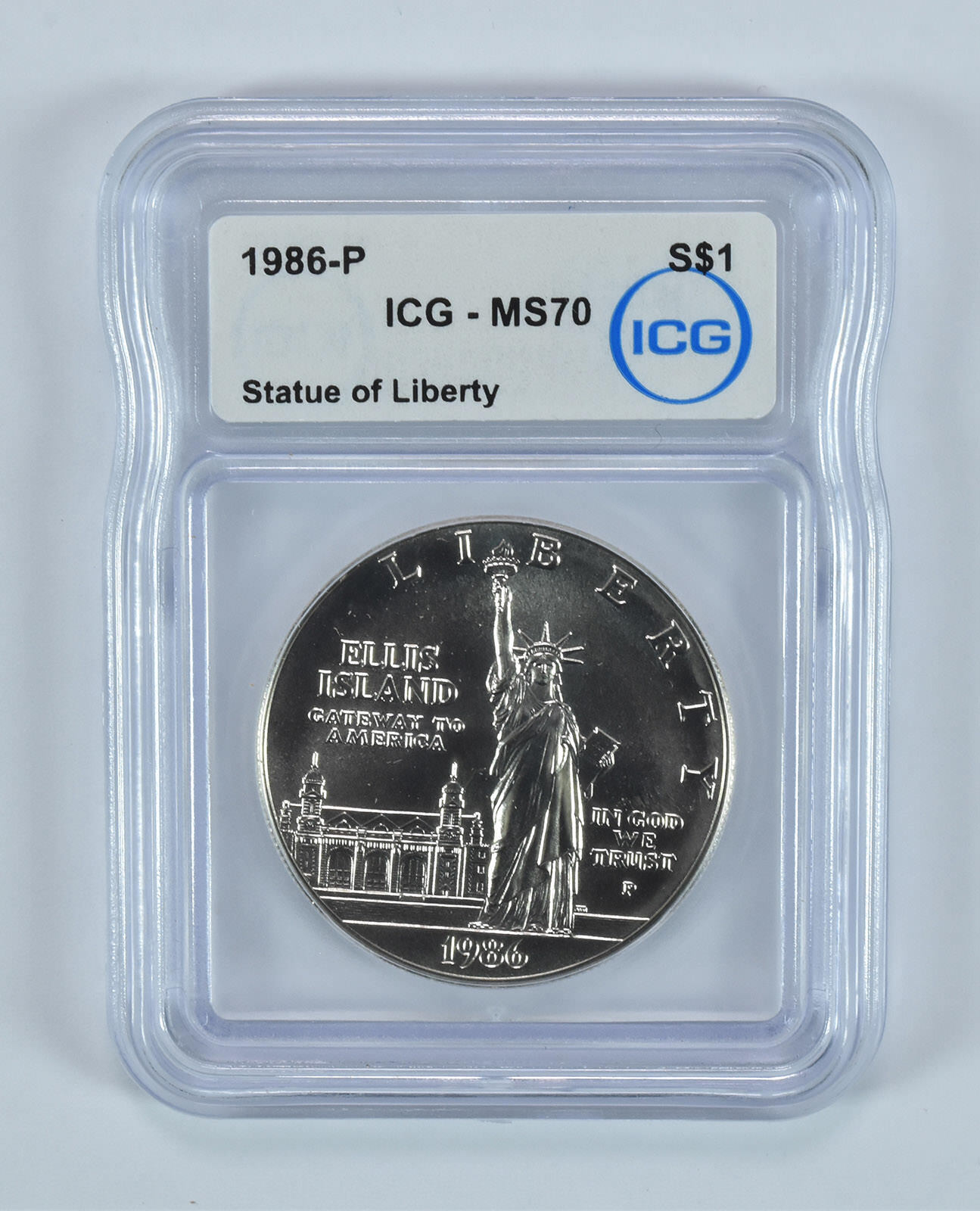 1986-P Statue Of Liberty Commemorative Silver Dollar MS70 ICG