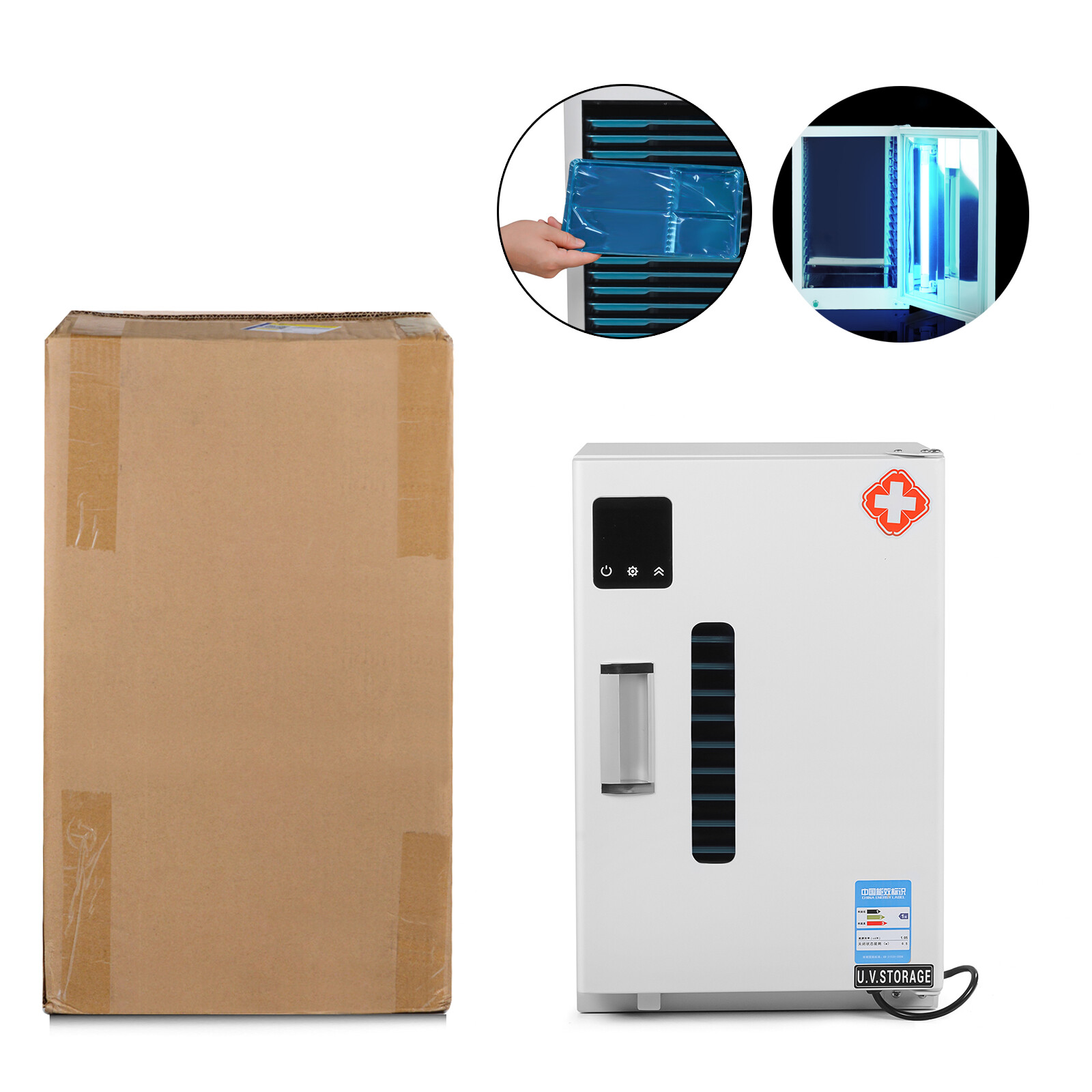 27L Dental Autoclave Steam Sterilizer UV Disinfection Cabinet with Time Setting