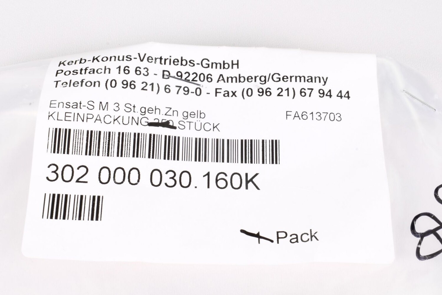 KERB KONUS 302 000 030.160K, Ensat-S M3, Thread insert