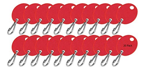 Oval Key Tag with Hook in 20 Pack (258070) Red