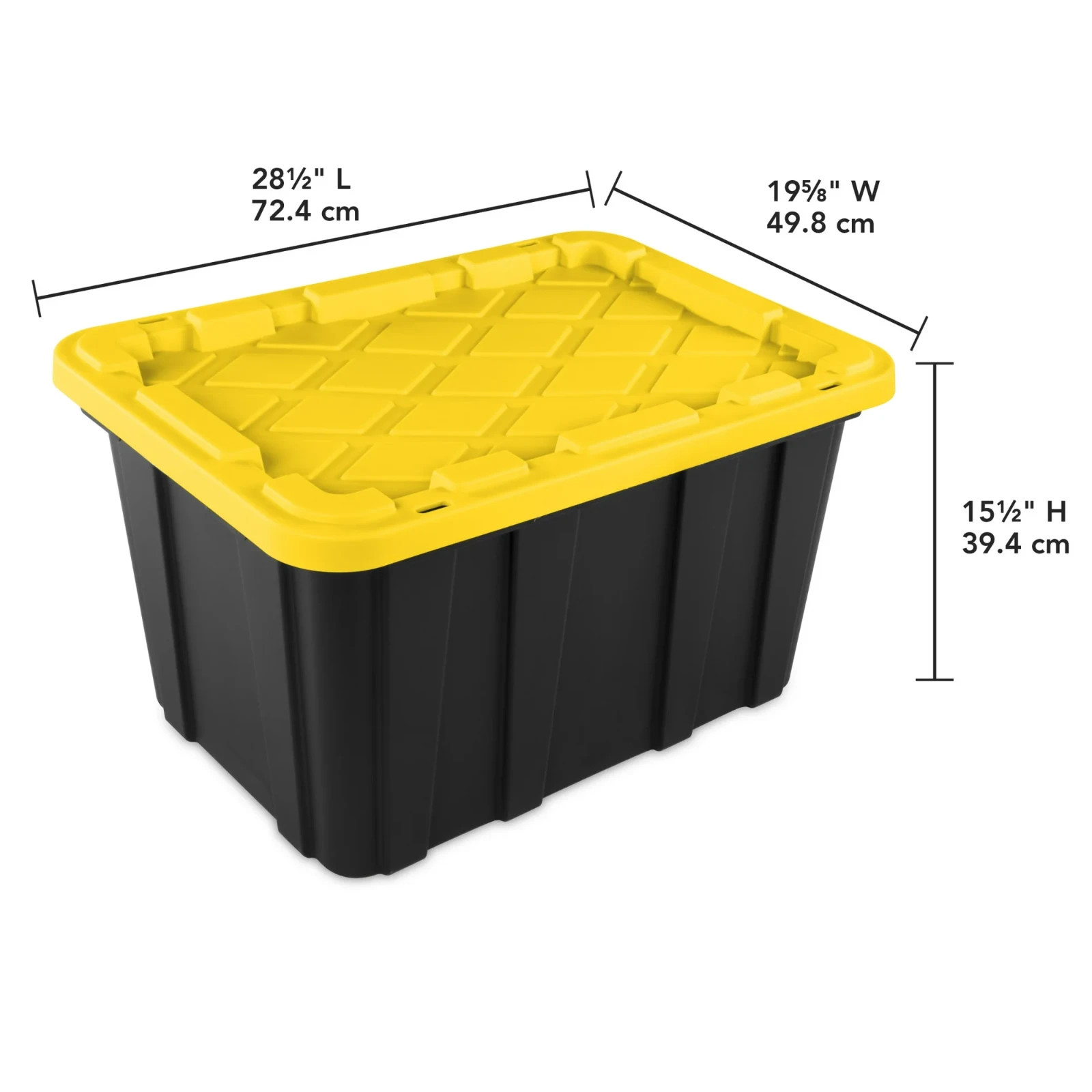 Sterilite 27 Gallon Durable Plastic Storage Tote - Black & Yellow (6 Pack)