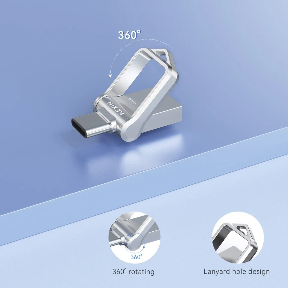 32GB Dual 2 In 1 Type C USB3.0 Mini Flash Drive Memory USB Stick Thumb Drive