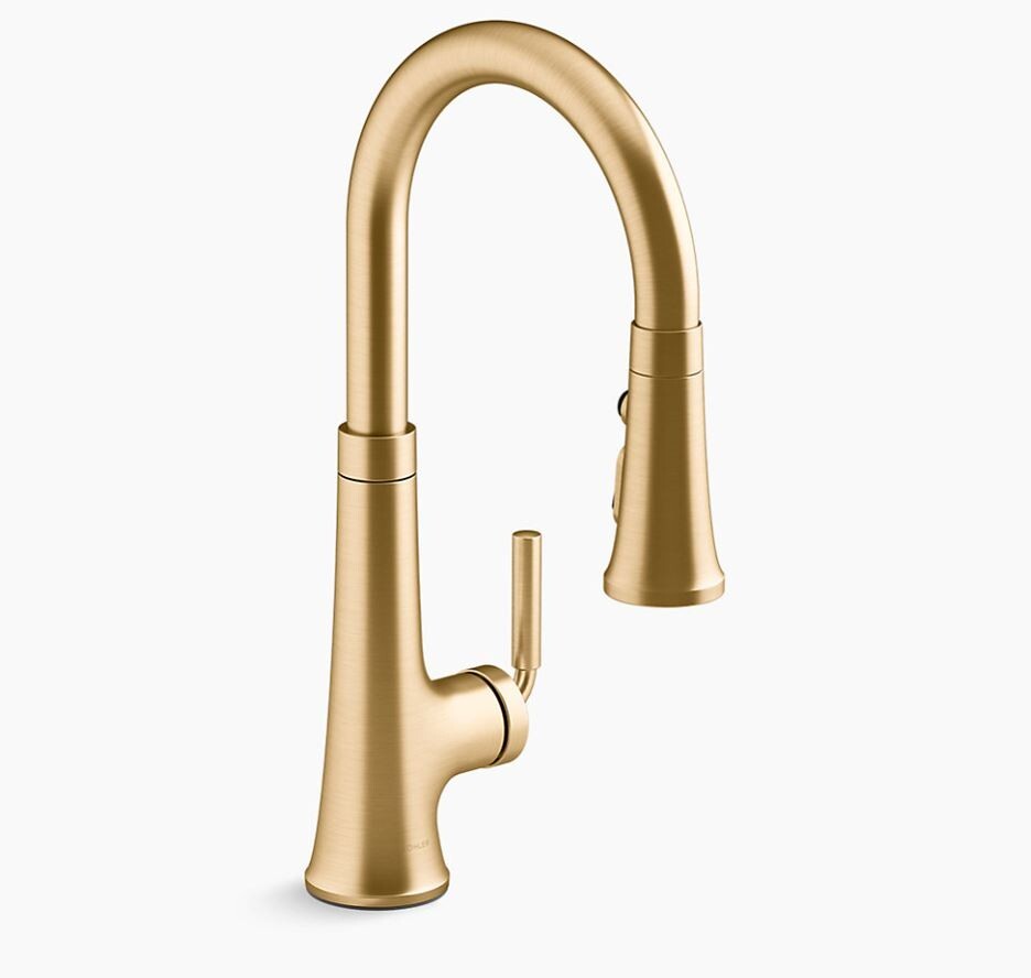 Kohler K-23764-2MB Tone® Pull-down kitchen sink faucet, Brushed Moderne Brass
