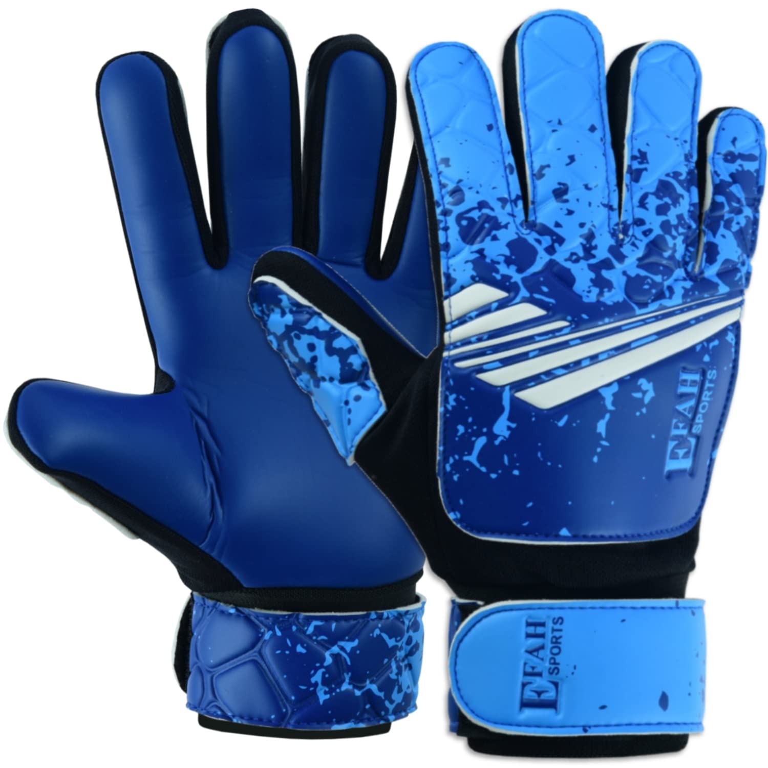 EFAH SPORTS Soccer Goalkeeper Gloves Size 7 suitable for size S-M adult, Blue