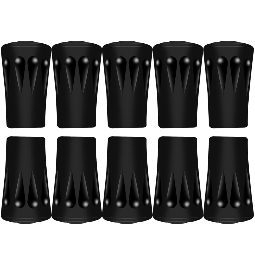 Trekking Pole Tips Protectors Walking Stick Tips, Replacement Rubber Black