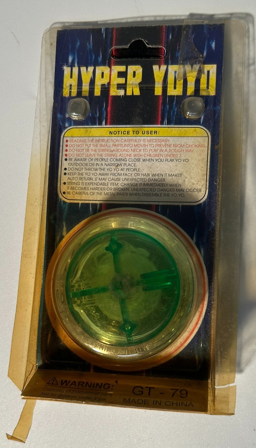Vintage 1998 Hyper Yoyo Pro Spinner Professional Auto Return System GREEN NEW