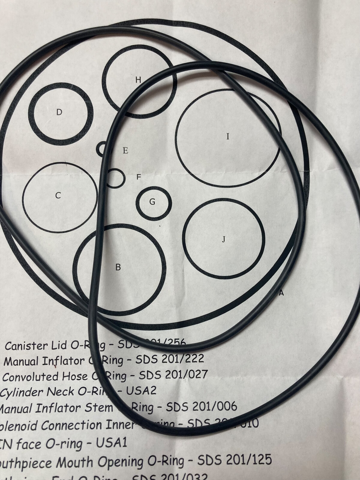 SilentDiving/Ap EV06A  Scrubber Canister O-Rings (for Vision units)