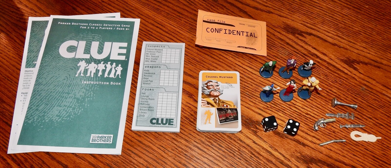 Original Parts from a 2005 CLUE Game - Replace your missing or worn parts!