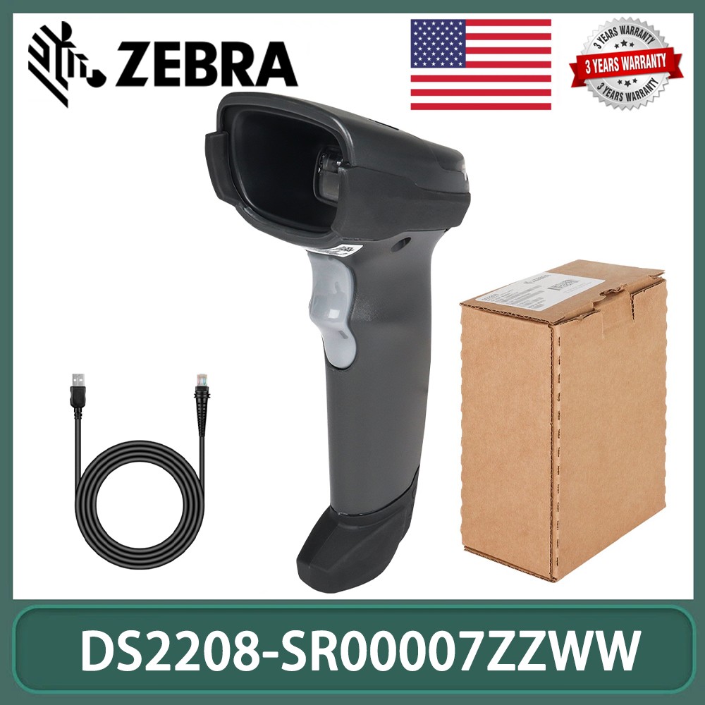 Zebra DS2208-SR00007ZZWW Automatic USB Laser Barcode Scanner 1D 2D QR Reader