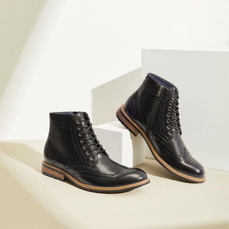 Bruno Marc Stylish Men's Ankle Boots for Business Casual Occasions